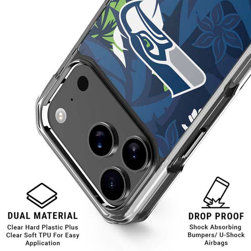 NFL Seattle Seahawks Tropical Print iPhone 18 Pro Clear Case