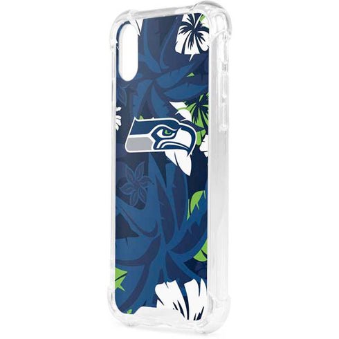 NFL Seattle Seahawks Tropical Print iPhone XS Clear Case