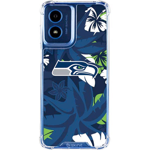 NFL Seattle Seahawks Tropical Print Moto G 5G (2024) Clear Case