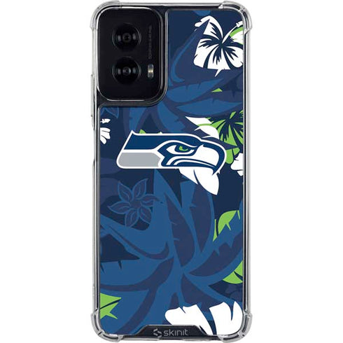 NFL Seattle Seahawks Tropical Print Moto G Power 5G (2024) Clear Case