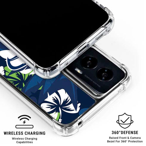 NFL Seattle Seahawks Tropical Print Moto G Power 5G (2024) Clear Case