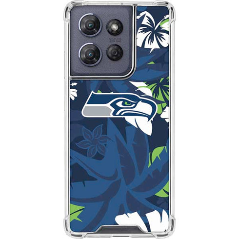 NFL Seattle Seahawks Tropical Print Moto G Power 5G (2025) Clear Case