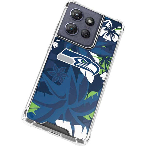 NFL Seattle Seahawks Tropical Print Moto G Power 5G (2025) Clear Case