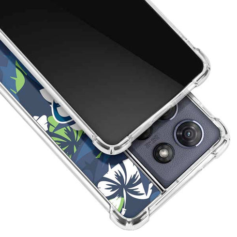 NFL Seattle Seahawks Tropical Print Moto G Stylus 5G (2025) Clear Case