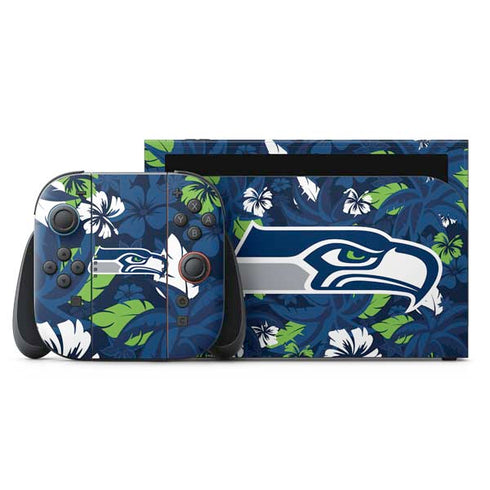 NFL Seattle Seahawks Tropical Print Nintendo Switch 2 (2025) with Joy-Con Skin