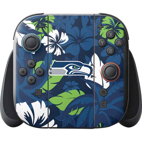 NFL Seattle Seahawks Tropical Print Nintendo Switch 2 (2025) with Joy-Con Skin