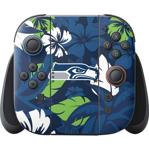 NFL Seattle Seahawks Tropical Print Nintendo Switch 2 (2025) Joy-Con Controller Skin