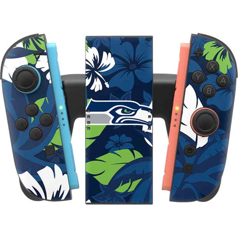 NFL Seattle Seahawks Tropical Print Nintendo Switch 2 (2025) Joy-Con Controller Skin
