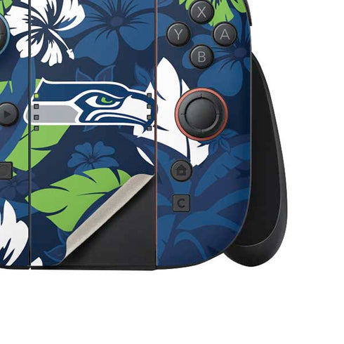 NFL Seattle Seahawks Tropical Print Nintendo Switch 2 (2025) Joy-Con Controller Skin