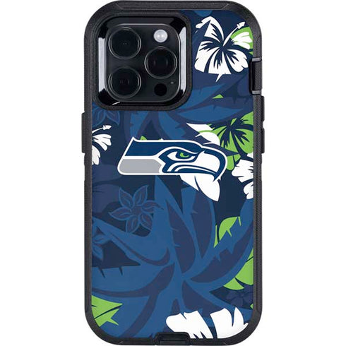 NFL Seattle Seahawks Tropical Print Otterbox Defender iPhone Skin