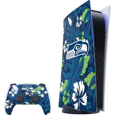 NFL Seattle Seahawks Tropical Print PlayStation PS5 Skins