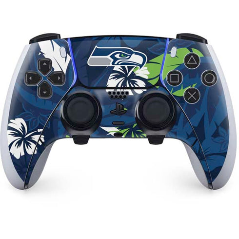 NFL Seattle Seahawks Tropical Print PS5 DualSense Edge Pro Controller Skin