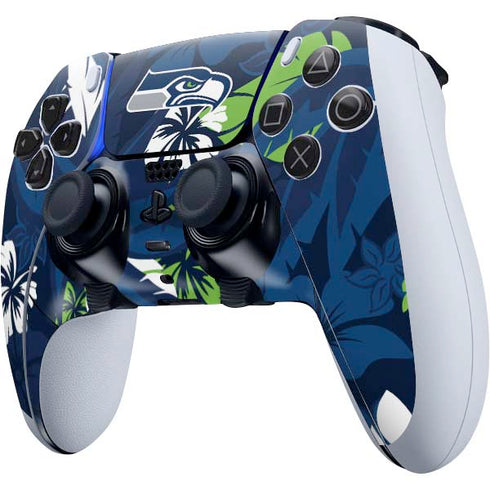 NFL Seattle Seahawks Tropical Print PS5 DualSense Edge Pro Controller Skin
