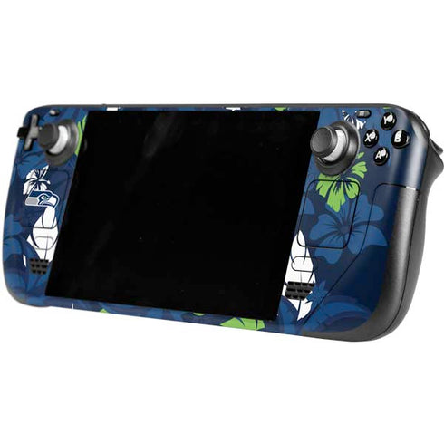 NFL Seattle Seahawks Tropical Print Steam Deck Handheld Gaming Computer OLED Skin