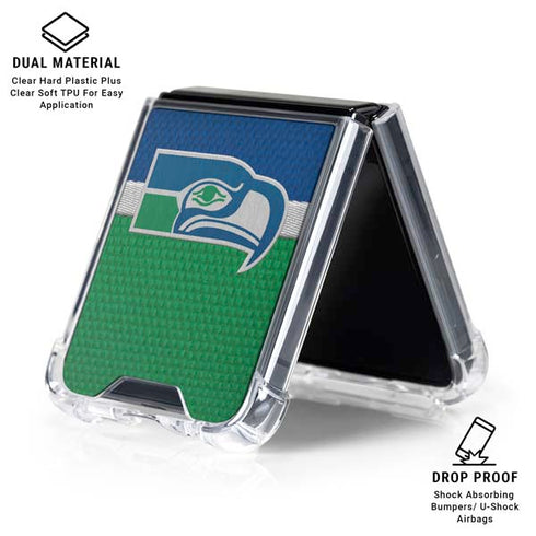 NFL Seattle Seahawks Vintage Galaxy Z Flip6 Clear Case