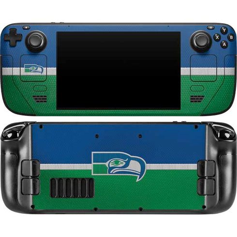 NFL Seattle Seahawks Vintage Steam Deck Handheld Gaming Computer OLED Skin