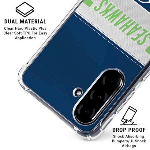 NFL Seattle Seahawks White Striped Galaxy A36 5G Clear Case