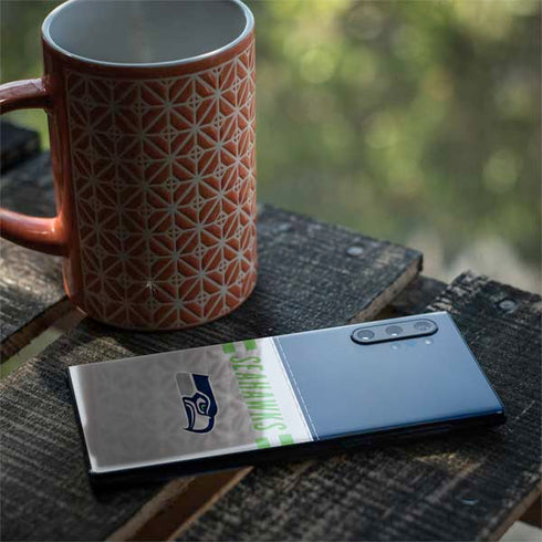 NFL Seattle Seahawks White Striped Galaxy Note 10 Plus Skin