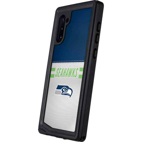 NFL Seattle Seahawks White Striped Galaxy Note 10 Waterproof Case