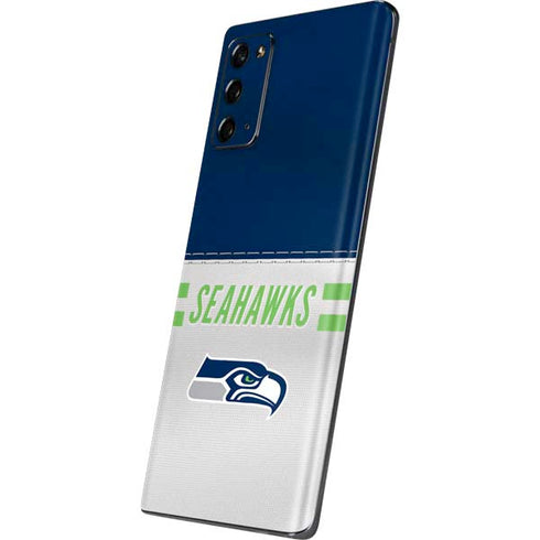 NFL Seattle Seahawks White Striped Galaxy Note20 5G Skin