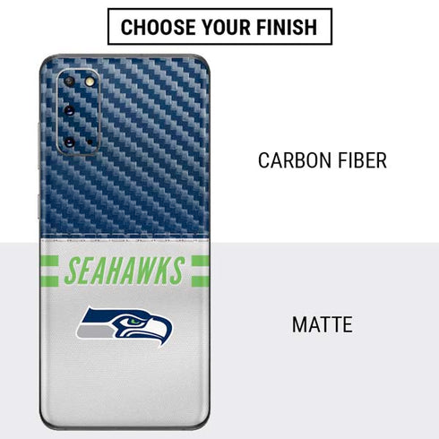 NFL Seattle Seahawks White Striped Galaxy S20 Skin