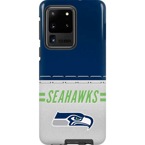 NFL Seattle Seahawks White Striped Galaxy S20 Ultra 5G Pro Case