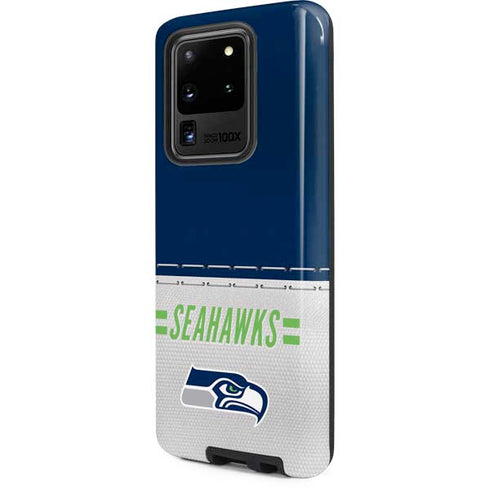 NFL Seattle Seahawks White Striped Galaxy S20 Ultra 5G Pro Case