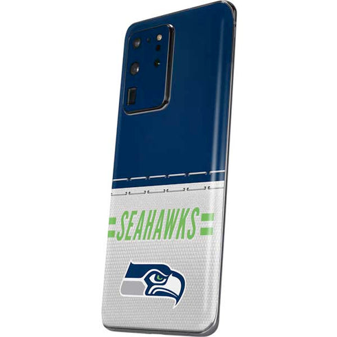 NFL Seattle Seahawks White Striped Galaxy S20 Ultra 5G Skin