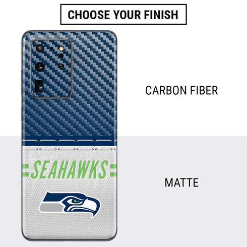 NFL Seattle Seahawks White Striped Galaxy S20 Ultra 5G Skin