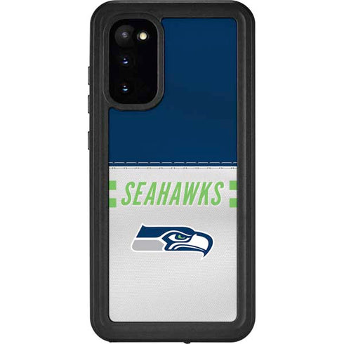 NFL Seattle Seahawks White Striped Galaxy S20 Waterproof Case