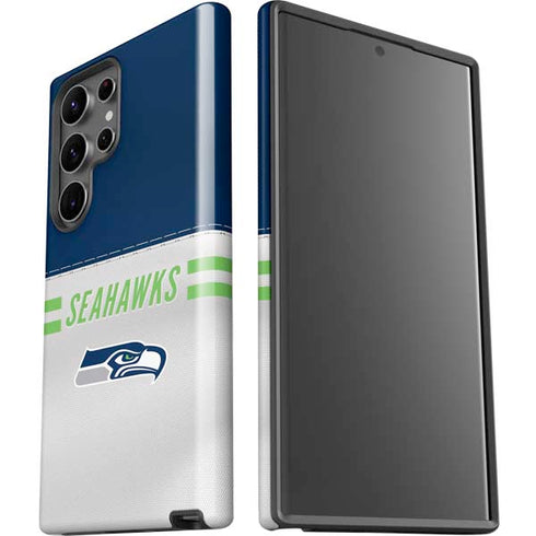 NFL Seattle Seahawks White Striped Galaxy S23 Ultra Pro Case