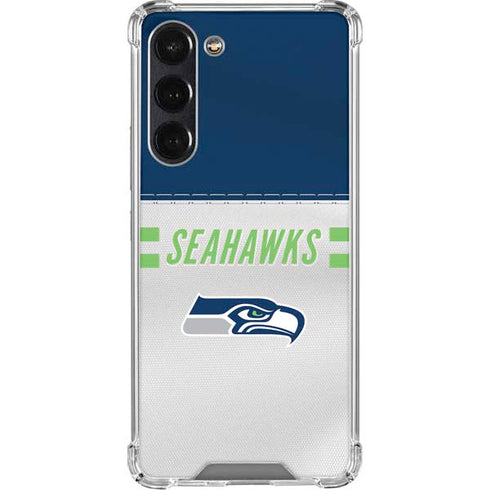 NFL Seattle Seahawks White Striped Galaxy S24 FE Clear Case
