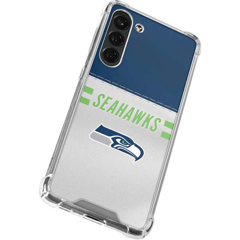 NFL Seattle Seahawks White Striped Galaxy S24 FE Clear Case