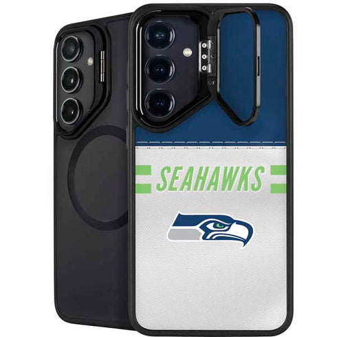 NFL Seattle Seahawks White Striped Galaxy S25 Kickstand Case