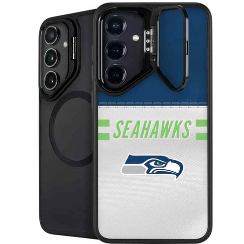 NFL Seattle Seahawks White Striped Galaxy S25 Plus Kickstand Case