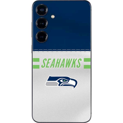 NFL Seattle Seahawks White Striped Galaxy S25 Plus Skin