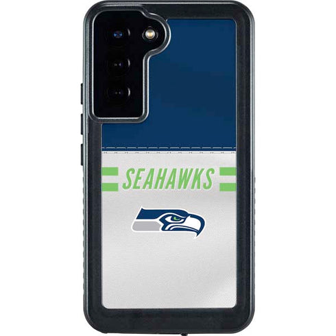 NFL Seattle Seahawks White Striped Galaxy S24 Plus Waterproof Case