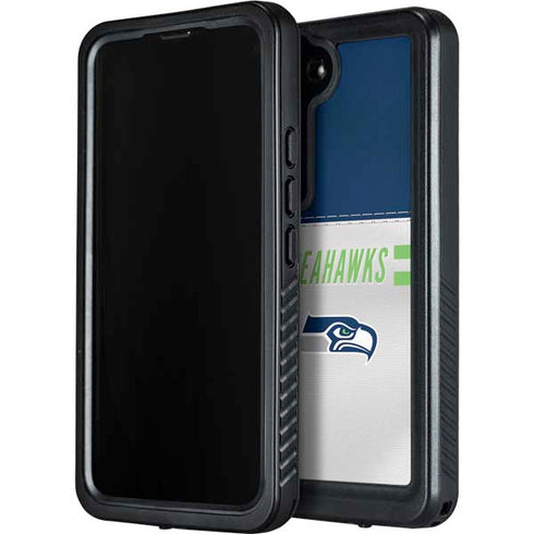 NFL Seattle Seahawks White Striped Galaxy S24 Plus Waterproof Case