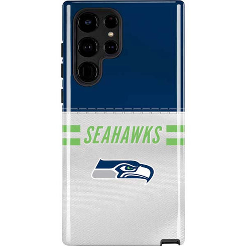 NFL Seattle Seahawks White Striped Galaxy S25 Ultra Impact Case