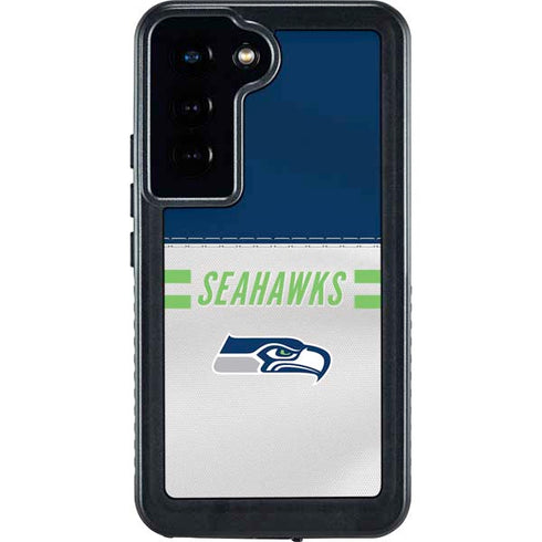 NFL Seattle Seahawks White Striped Galaxy S24 Waterproof Case