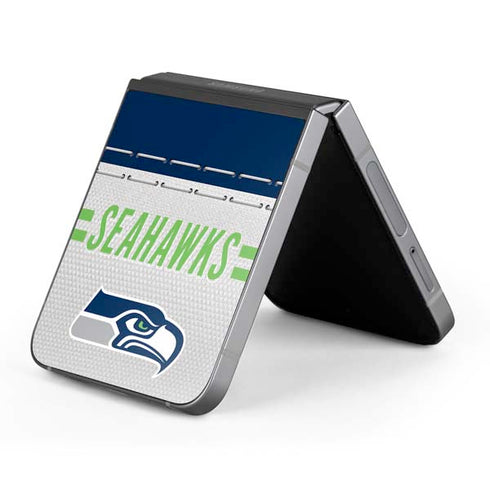 NFL Seattle Seahawks White Striped Galaxy Z Flip6 Skin