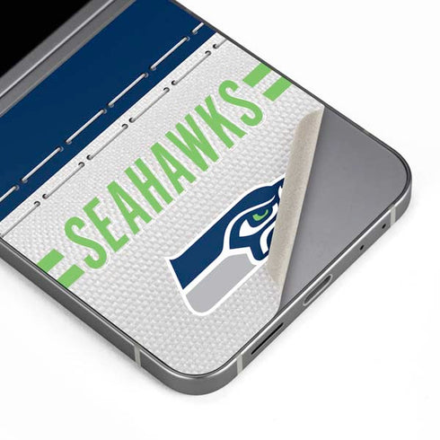 NFL Seattle Seahawks White Striped Galaxy Z Flip6 Skin