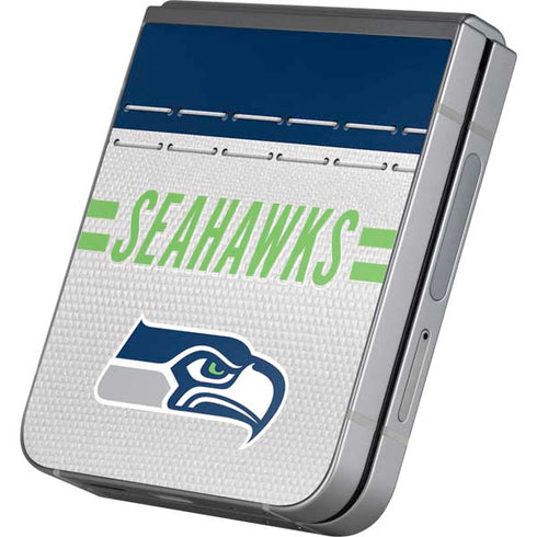 NFL Seattle Seahawks White Striped Galaxy Z Flip6 Skin