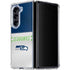 NFL Seattle Seahawks White Striped Galaxy Z Fold5 5G Clear Case