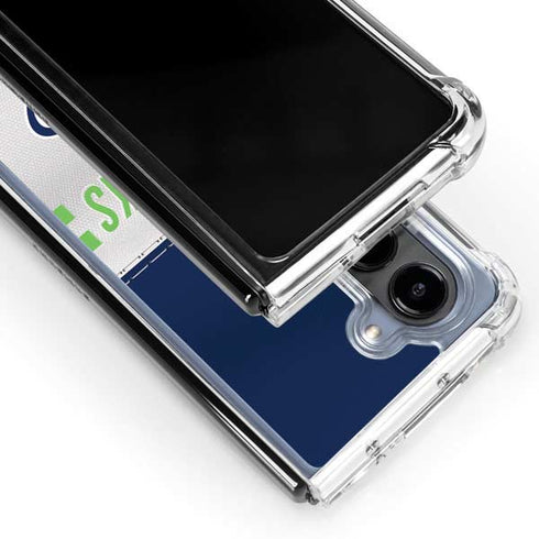 NFL Seattle Seahawks White Striped Galaxy Z Fold5 5G Clear Case