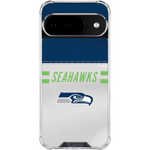 NFL Seattle Seahawks White Striped Google Pixel 10 Clear Case