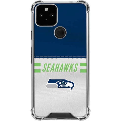 NFL Seattle Seahawks White Striped Google Pixel 5 Clear Case