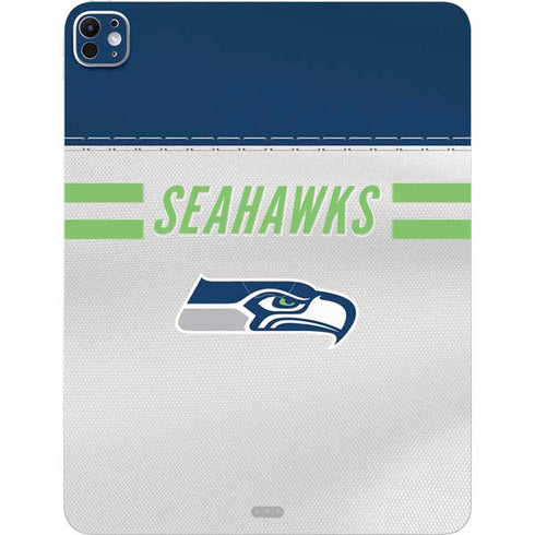 NFL Seattle Seahawks White Striped iPad Pro 13in M4 (2024) Skin
