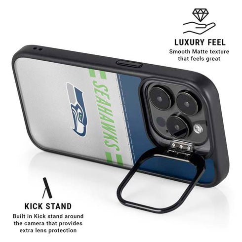 NFL Seattle Seahawks White Striped iPhone 13 Pro Kickstand Case