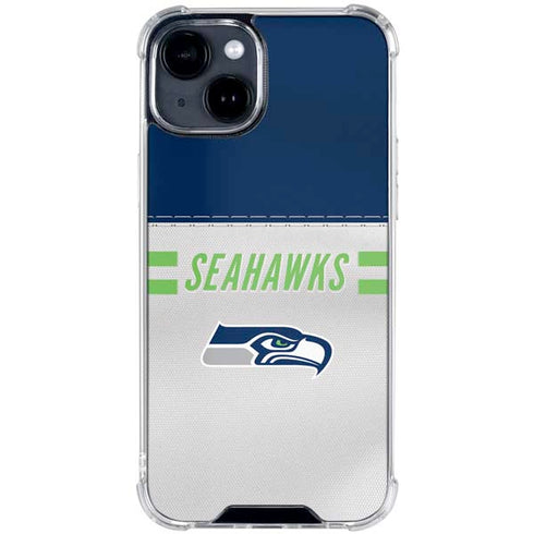 NFL Seattle Seahawks White Striped iPhone 15 Clear Case